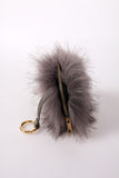 Faux Fur Wallet Plush Coin Bag Zip Handbag Keyring