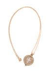 Diamante Cross Charm Pendant Long Necklace