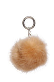 FAUX  Mink Fur Pom Pom Keyring Charm with Chain