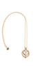 Diamante Love Heart Charm Pendant Long Necklace in gold