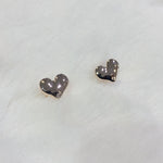 HAMMERED EFFECT HEART EARRING STUD