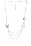 Multiple Heart Layered Chain Long Necklace