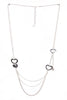Multiple Heart Layered Chain Long Necklace