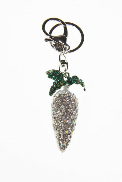 Carrot Diamante Bag Charm Keyring