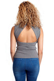 Sleeveless Top with Cut Out Back in Rib