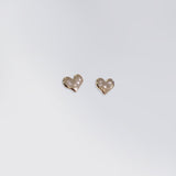 HAMMERED EFFECT HEART EARRING STUD