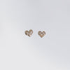 HAMMERED EFFECT HEART EARRING STUD