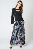 Floral Print Linen Harem Holiday Trouser