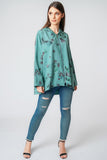 Light Weight Loose Fit Floral Print Hoodie Jacket