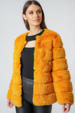Soft Faux Fur Panel Coat