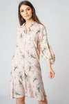 Floral Puff Sleeve Button Up Shirt Midi Dress