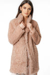 Faux Fur Soft Teddy Bear Coat in dusty pink