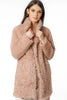 Faux Fur Soft Teddy Bear Coat in dusty pink
