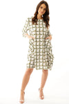 Oversized Chain Print Smock Dress