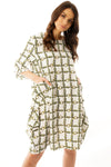 Oversized Chain Print Smock Dress