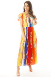 Multicolour Block Chain Print maxi dress