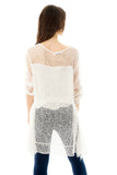 Floral Print Lace Insert Top