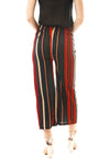 Black and Red Pin Stripe Culotte Stretch Trousers