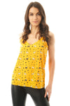 Dog and Polka Dot Print Vneck Strappy Cami Vest Top