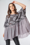 Oversized Paisley Knit Floaty Top