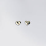 HAMMERED EFFECT HEART EARRING STUD