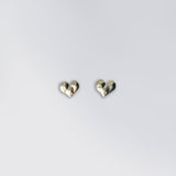 HAMMERED EFFECT HEART EARRING STUD