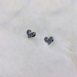 HAMMERED EFFECT HEART EARRING STUD