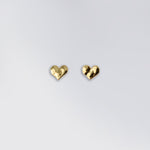 HAMMERED EFFECT HEART EARRING STUD