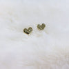 HAMMERED EFFECT HEART EARRING STUD