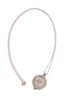 Diamante Love Heart Charm Pendant Long Necklace in silver