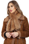 Fluffy Faux Fur Stole Pull Through Scarf