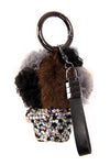 Monchichi Crystal Fluffy Rhinestones Keychain Diamante Doll Keyring