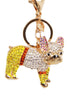 Pug Dog Diamante Bag Charm Keyring