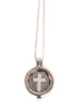 Diamante Cross Charm Pendant Long Necklace