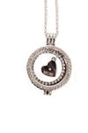 Diamante MUM Love Heart Charm Pendant Long Necklace
