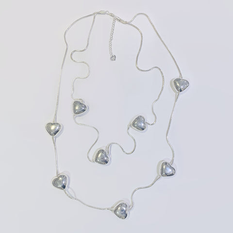 HEART BEAD LAGEN LOOK NECKLACE