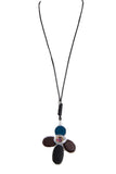 Wooden Craften Flower Pendant Boho Statement Necklace