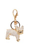 Pug Dog Diamante Bag Charm Keyring