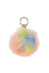 Multi Colour FAUX MINK Fur Pom Pom Keyring Charm with Diamante Strap