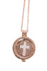 Diamante Cross Charm Pendant Long Necklace