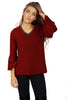 Green Red Stripe V Neck Knit Jumper with Ruffle Sleeves