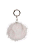 FAUX  Mink Fur Pom Pom Keyring Charm with Chain