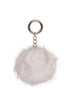 FAUX  Mink Fur Pom Pom Keyring Charm with Chain