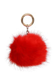 FAUX  Mink Fur Pom Pom Keyring Charm with Chain