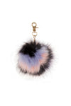 Multi Colour FAUX MINK Pom Pom Keyring Charm with Chain
