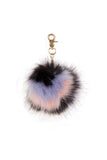 Multi Colour FAUX MINK Pom Pom Keyring Charm with Chain