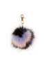 Multi Colour FAUX MINK Pom Pom Keyring Charm with Chain