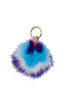 Multi Colour FAUX MINK Fur Pom Pom Keyring Charm with Diamante Strap