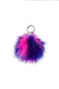 Multi Colour FAUX MINK Fur Pom Pom Keyring Charm with Diamante Strap