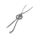 Sparkle knot hoop detail tassel Long necklace